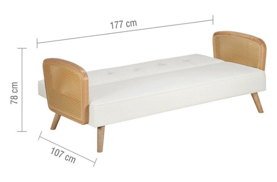 Milly Sofa Bed White dimensions as a bed