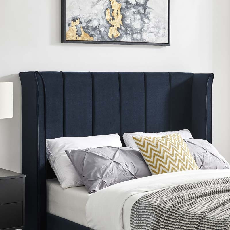 Planet Navy Blue Winged Double Bed Frame