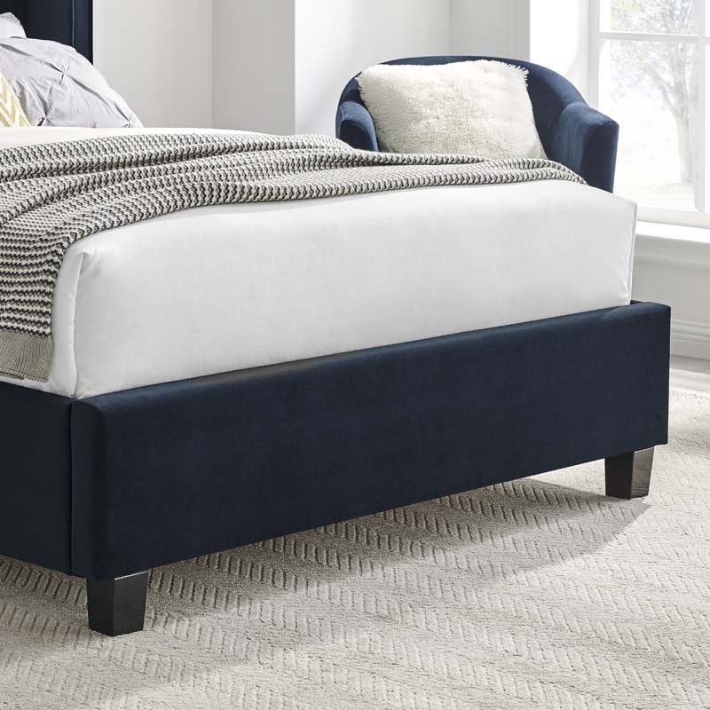 Planet Navy Blue Winged Double Bed Frame