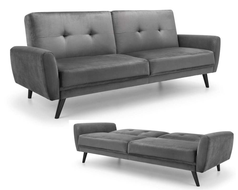 Mona Grey Velvet Sofa Bed