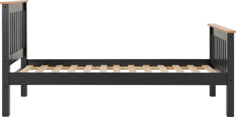 Monty Dark Grey High Foot Single Bed Frame