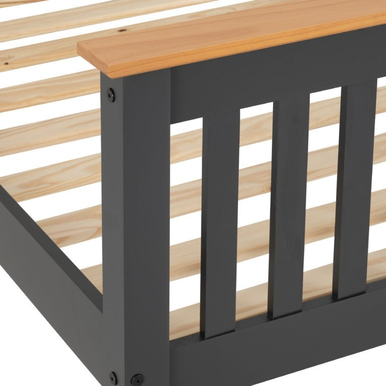 Monty Dark Grey High Foot Single Bed Frame