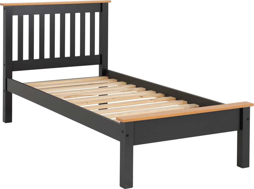 Monty Grey Low Foot Single Bed Frame