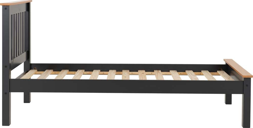 Monty Grey Low Foot Single Bed Frame