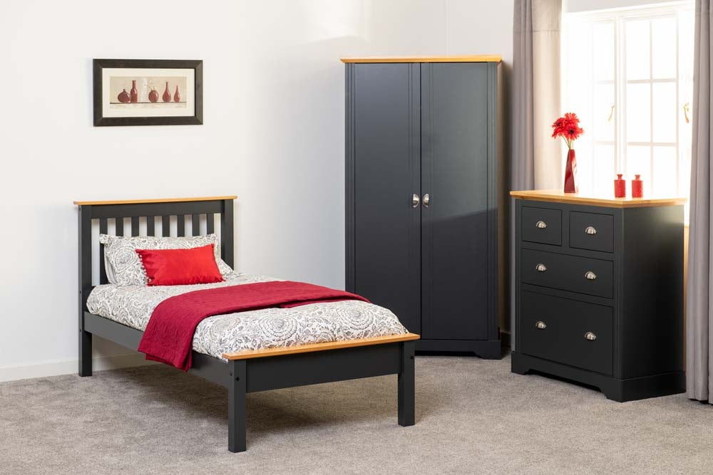 Monty Grey Low Foot Single Bed Frame