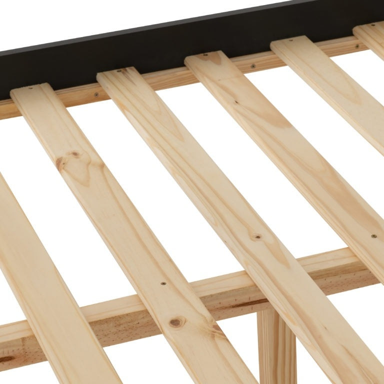 Monty Dark Grey And Oak High Foot King Size Bed Frame