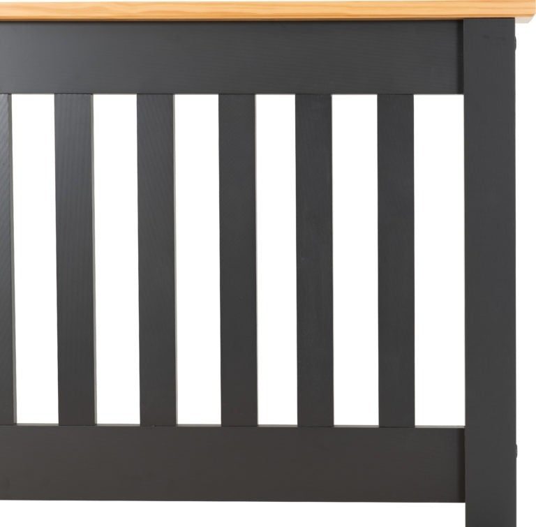 Monty Dark Grey And Oak High Foot King Size Bed Frame