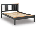 Monty Dark Grey And Oak Low Foot King Size Bed Frame
