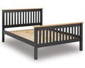 Monty Dark Grey And Oak High Foot King Size Bed Frame