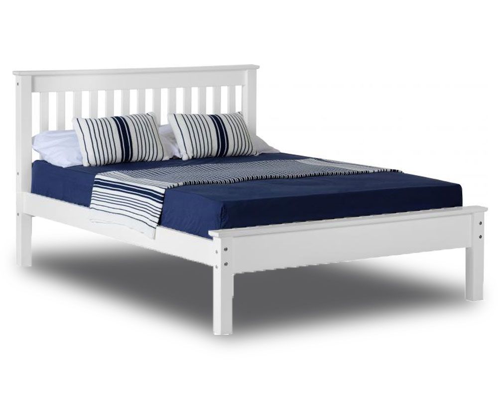 Monty White Low Foot King Size Bed Frame