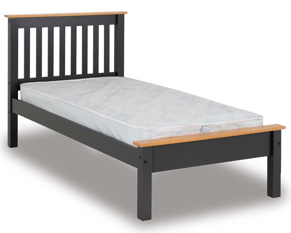 Monty Grey Low Foot Single Bed Frame