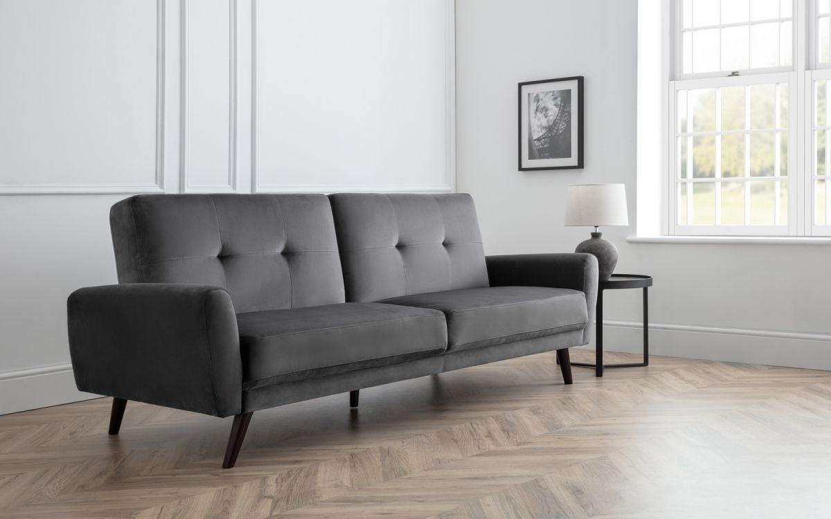 Mona Grey Velvet Sofa Bed