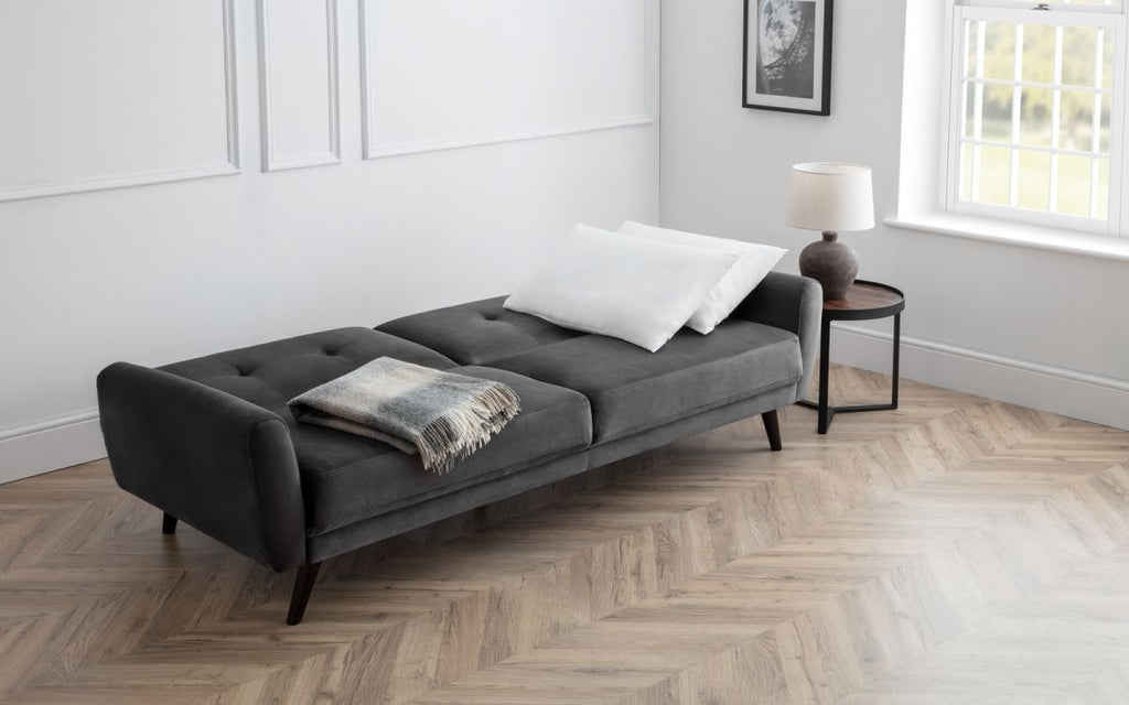 Mona Grey Velvet Sofa Bed
