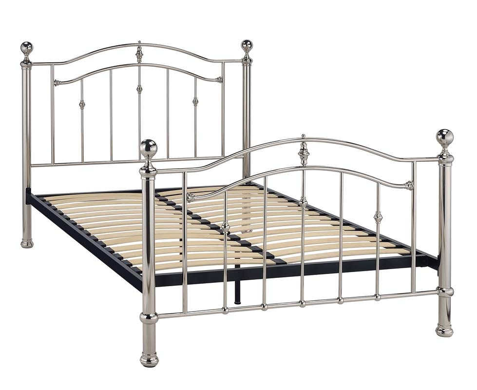 Callipso Chrome Dual Finial King Size Bed Frame