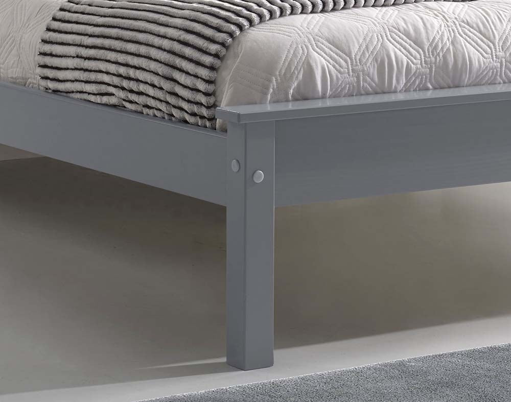Taurean Grey Low Foot Single Bed Frame