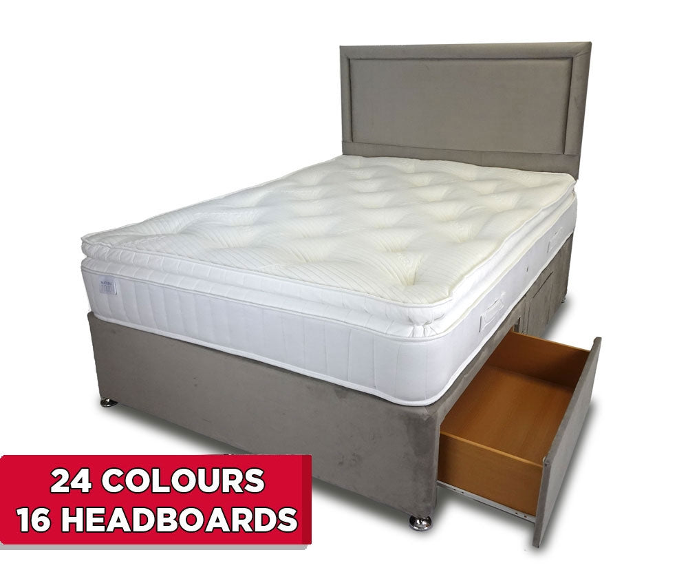 Natural Pillow Pocket 1000 King Size Divan Bed