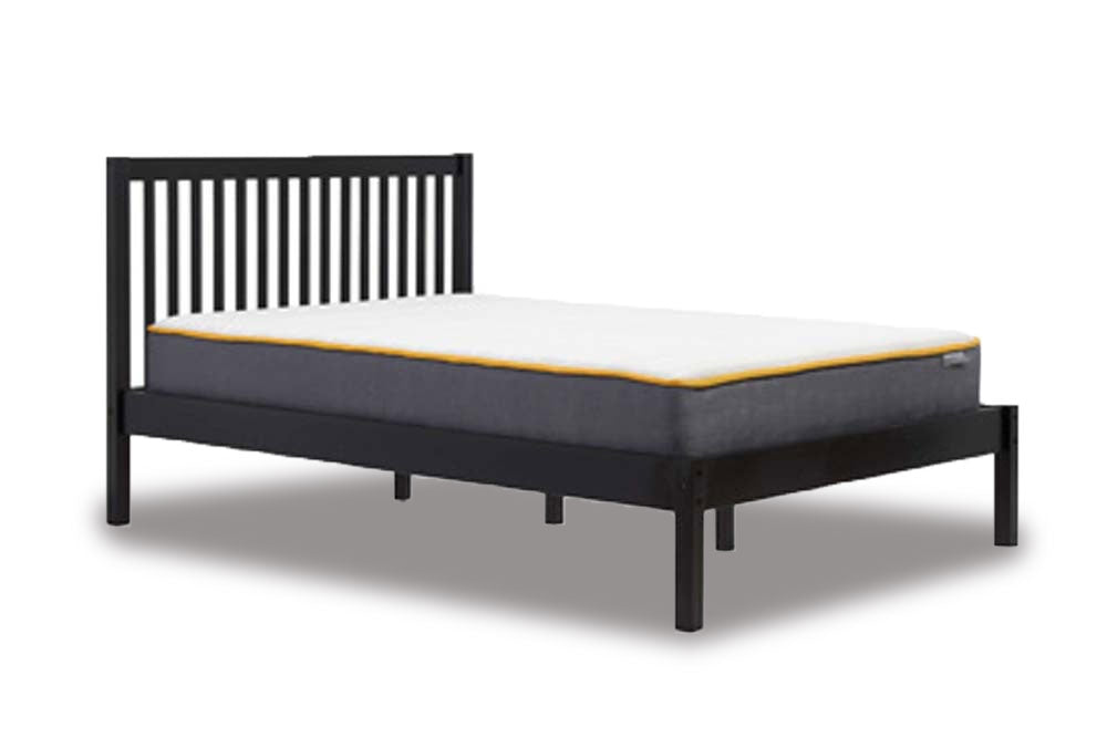 Nomad Black Wooden Double Bed Frame