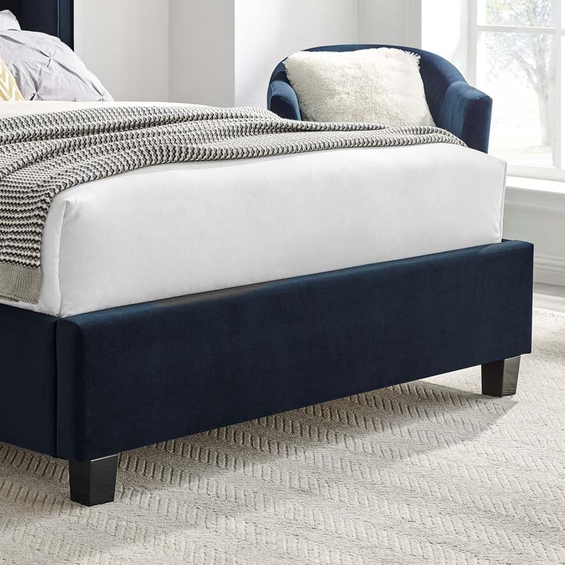 Poland Navy Blue Double Bed Frame