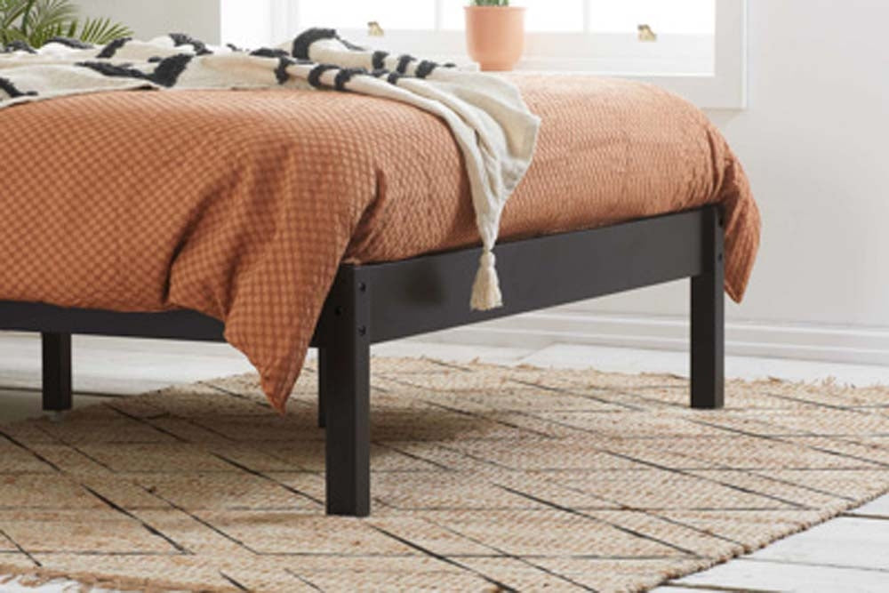 Nomad Black Wooden Double Bed Frame