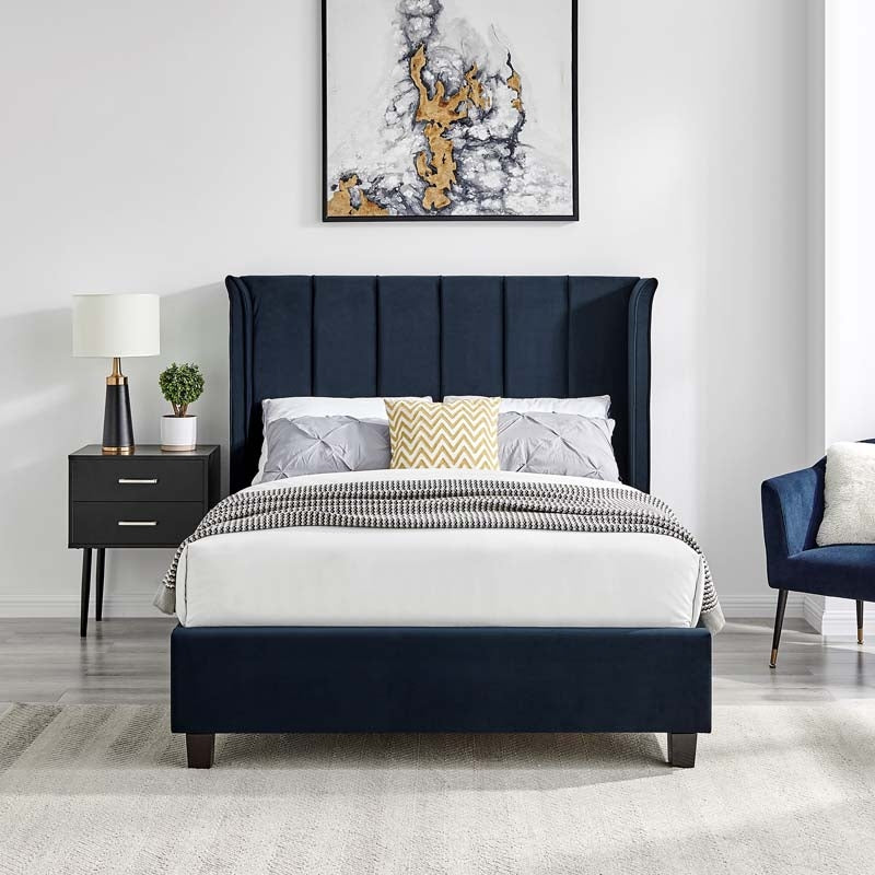 Poland Navy Blue King Size Bed Frame