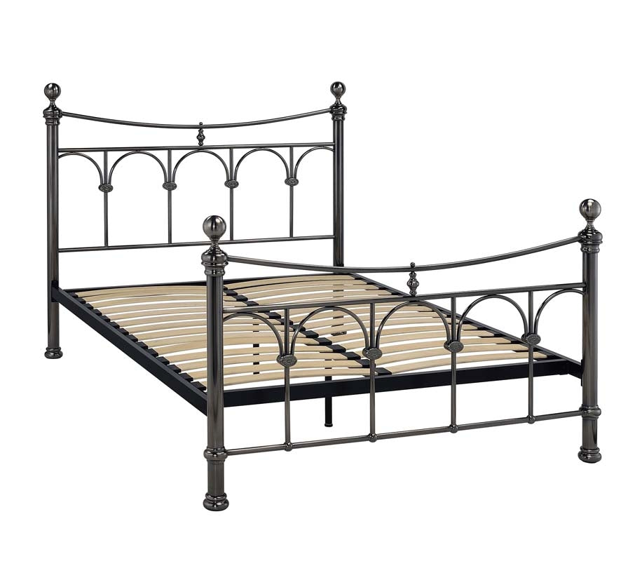 Gemma Nickel King Size Bed Frame