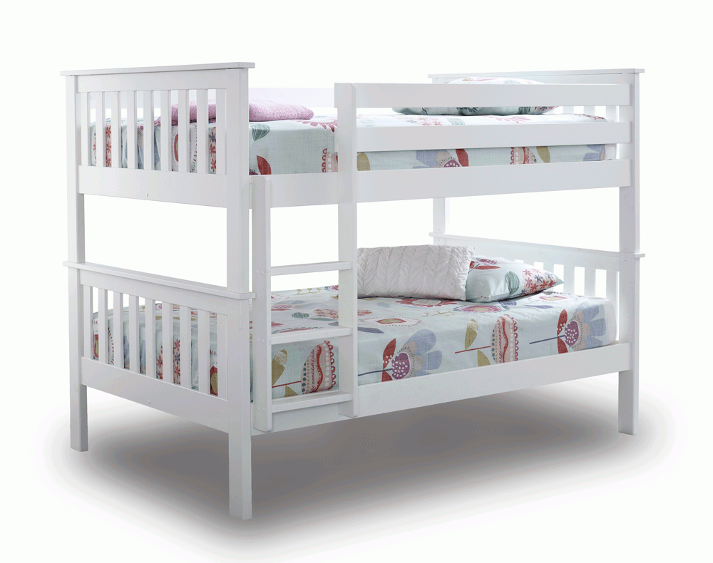 Quadra White Small Double Bunk Bed