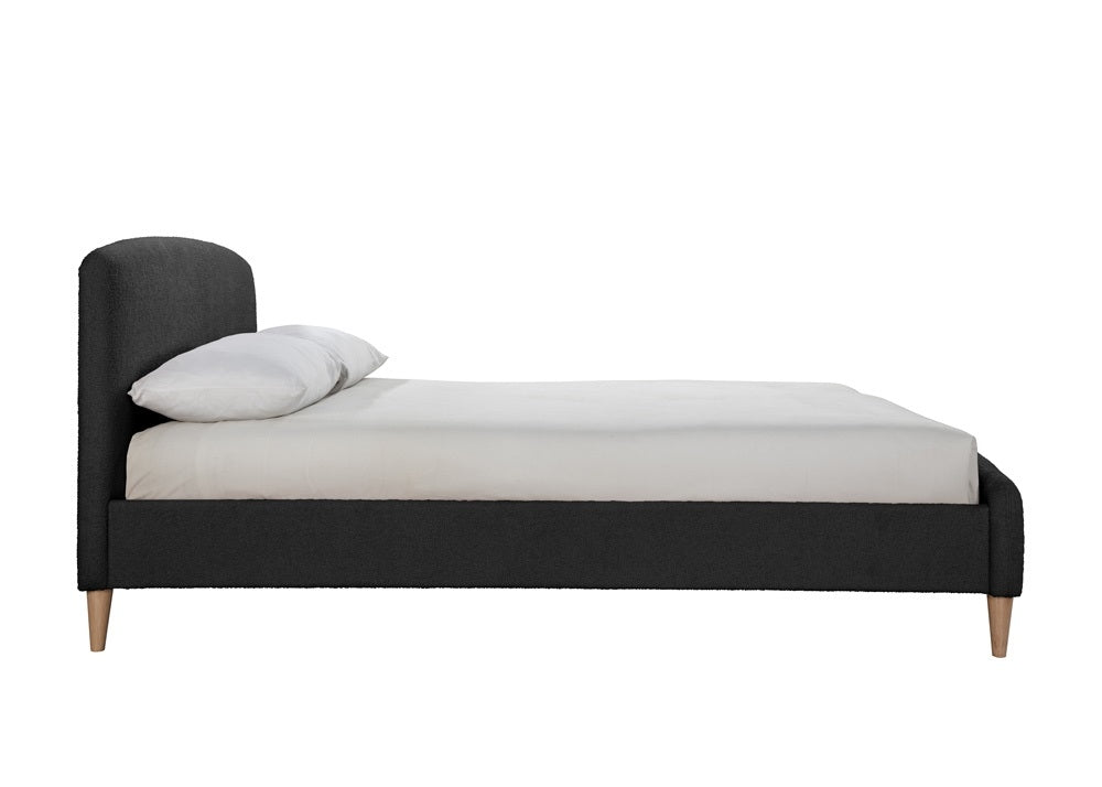 Utley Charcoal Teddy Fabric Double Bed Frame