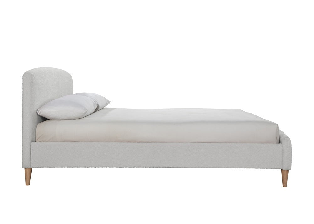 Utley Dove Grey Teddy Fabric Double Bed Frame