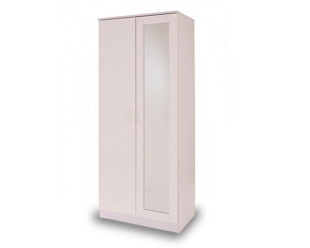 Otto White High Gloss 2 Door Mirror Robe