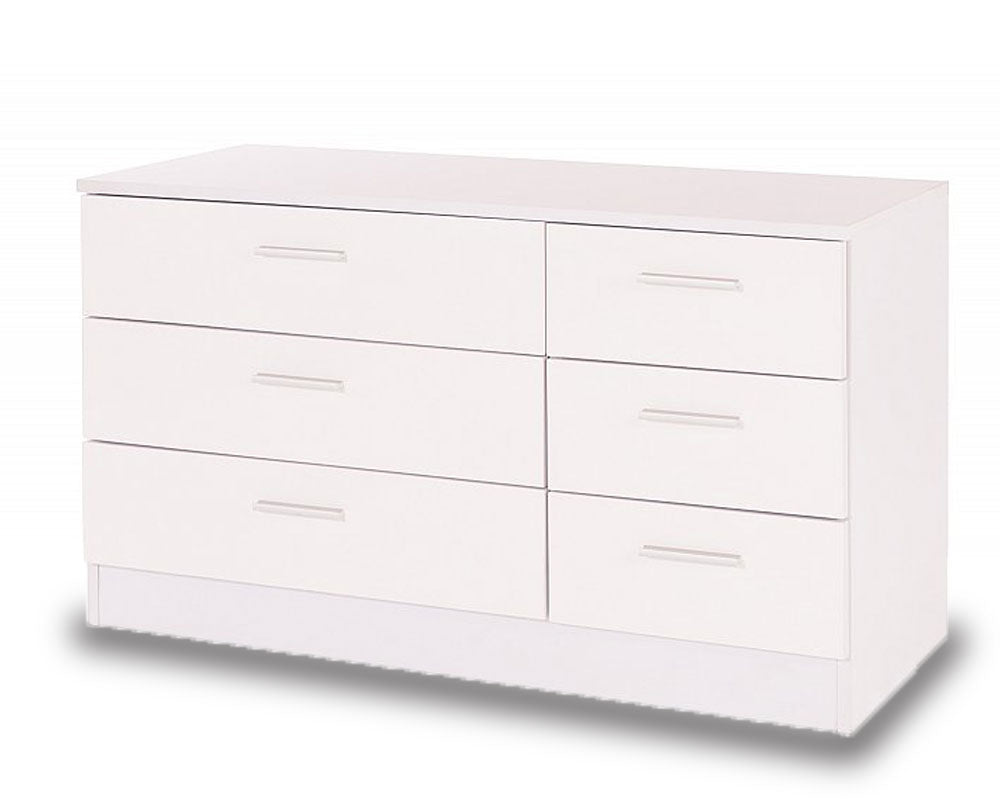 Otto White High Gloss 6 Drawer Chest