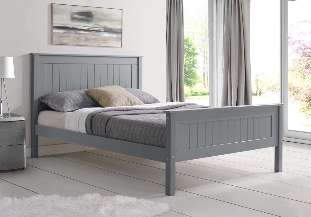 Taurean Grey High Foot King Size Bed Frame