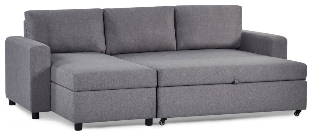 Pablo Corner Sofa Bed with Storage Light Grey