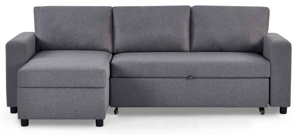 Pablo Corner Sofa Bed with Storage Light Grey
