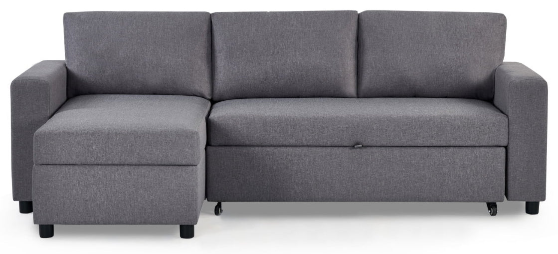 Pablo Corner Sofa Bed with Storage Light Grey