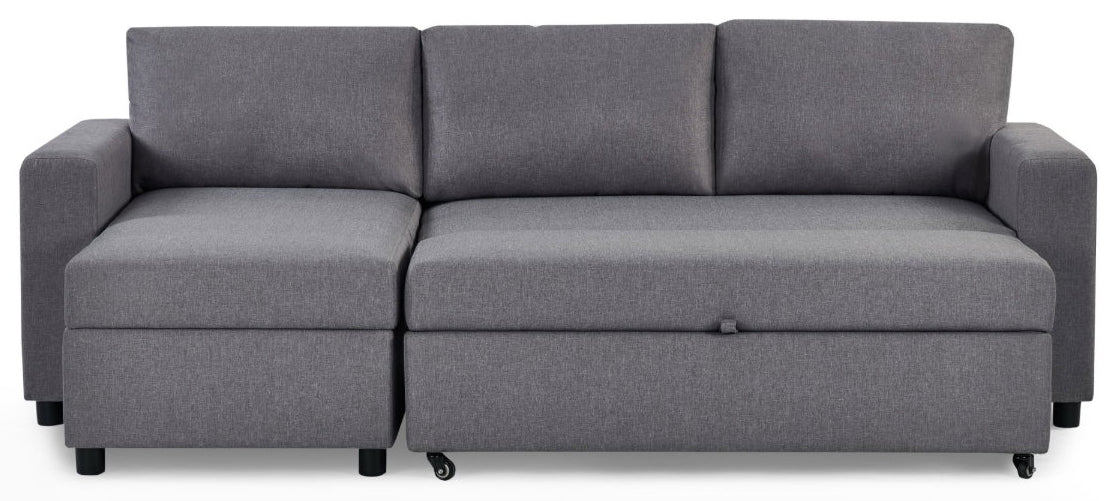 Pablo Corner Sofa Bed with Storage Light Grey