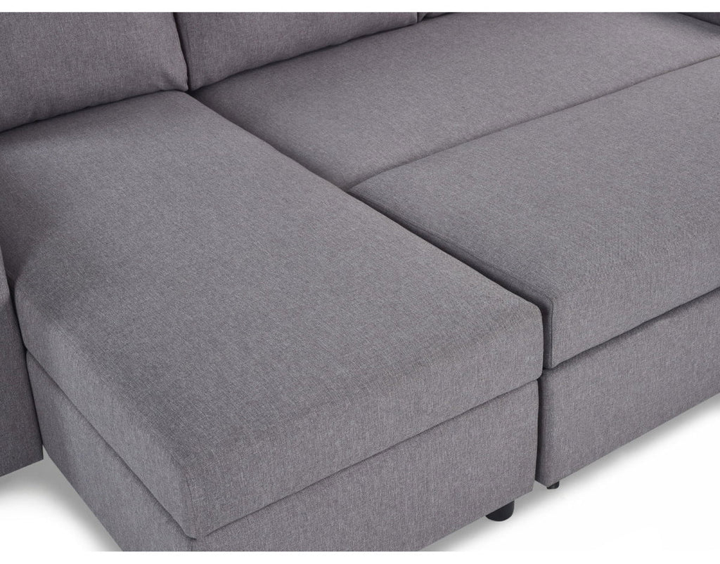 Pablo Corner Sofa Bed with Storage Light Grey