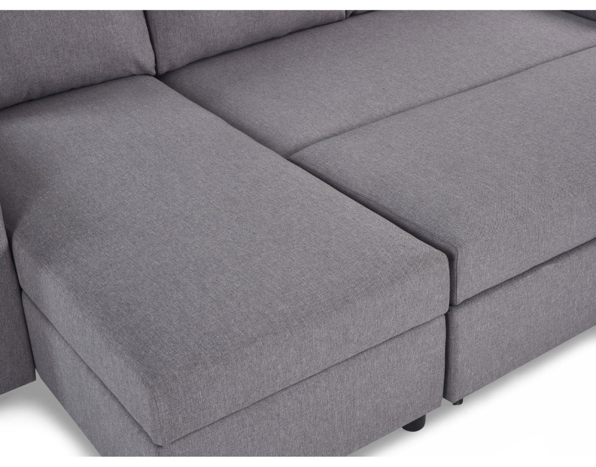 Pablo Corner Sofa Bed with Storage Light Grey