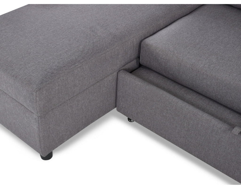Pablo Corner Sofa Bed with Storage Light Grey