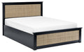 Paddy Black Rattan Double Ottoman Bed