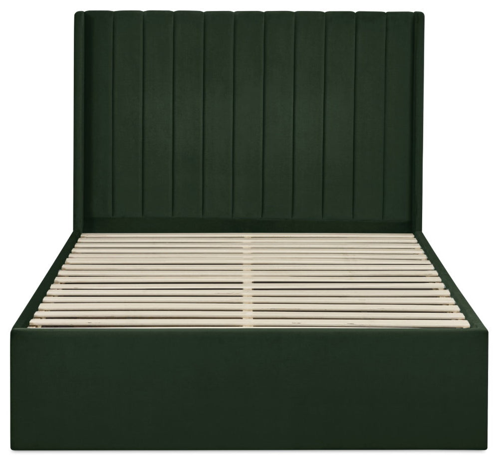 Passalacqua Bottle Green King Size Bed Frame front view