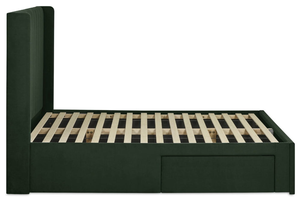 Passalacqua Bottle Green King Size Bed Frame side view