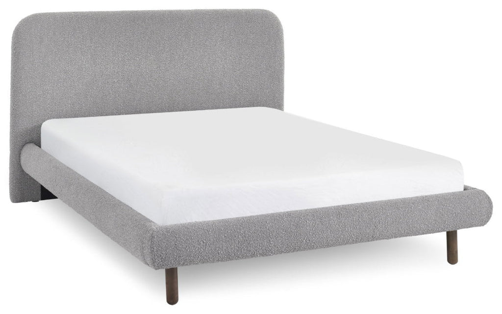 Patina Grey Boucle Double Bed Frame angled view
