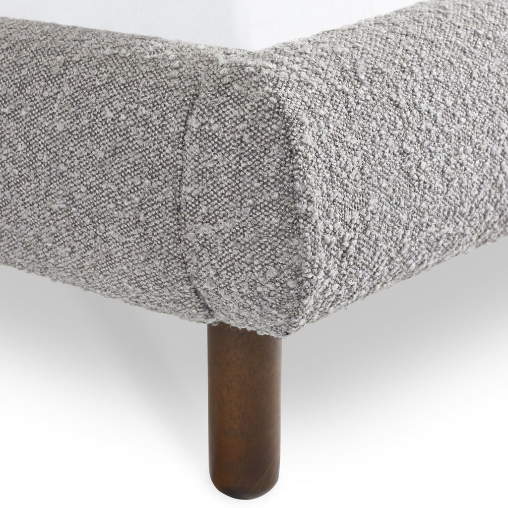 Patina Grey Boucle Double Bed Frame room setting