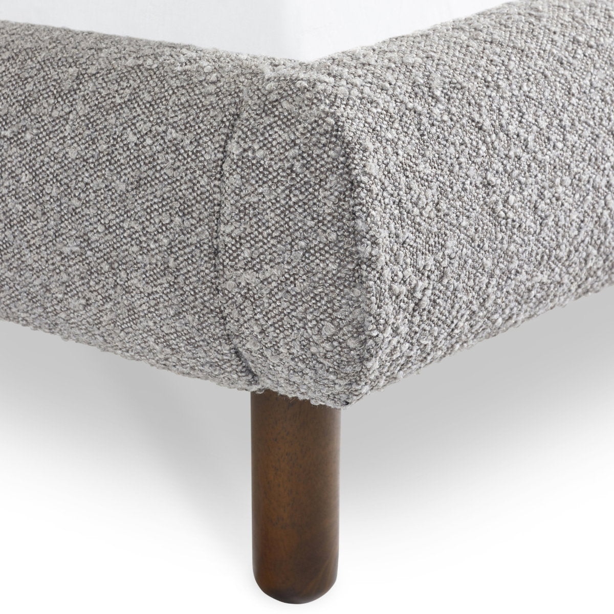 Patina Grey Boucle Double Bed Frame room setting