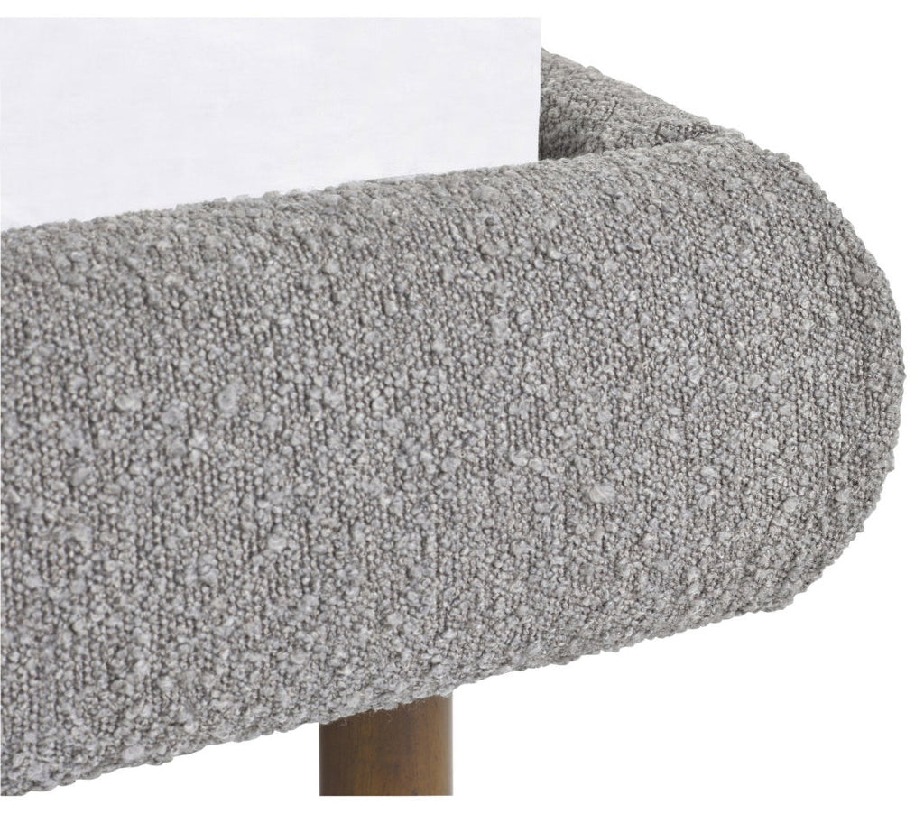 Patina grey boucle close up