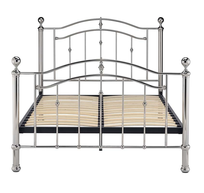 Callipso Chrome Dual Finial King Size Bed Frame
