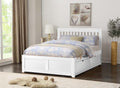 Petra White King Size Bed Frame With 2 Drawers