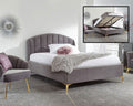 Petal Plush Grey King Size Ottoman Bed Frame