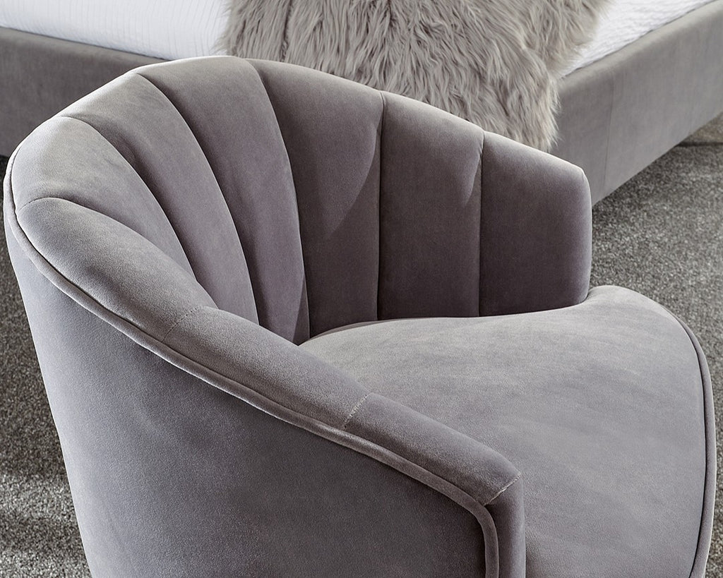 Petal Plush Grey Occasional Chair
