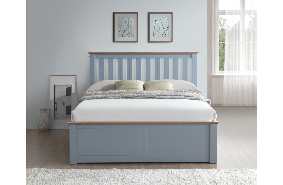 Flame Stone Grey King Size Ottoman Storage Bed Frame